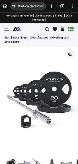Atletica utomhus power rack  med vikter och skivstång