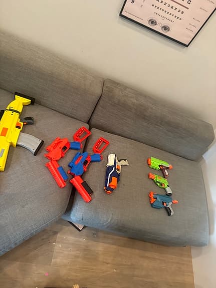 Nerf leksaksvapen paket med flera pistoler och gevär