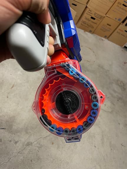 Nerf leksakspistol med trummagasin