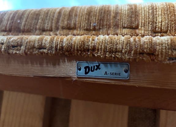 Original DUX A-serie 3-sitssoffa & fåtölj – 1950-tal – komplett grupp