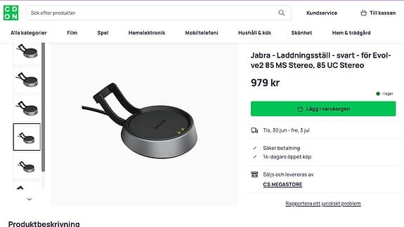 Jabra - Laddningsställ - svart - för Evolve2 85 MS Stereo, 85 UC Stereo