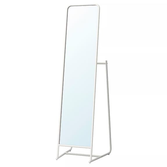 Golvspegel, IKEA Knapper, vit, 48x160 cm.