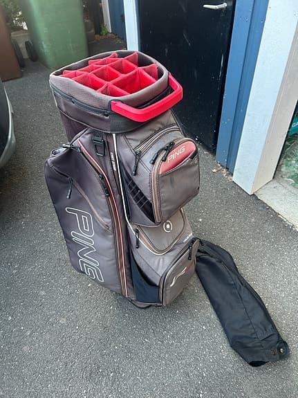 Ping vagnbag grå/röd
