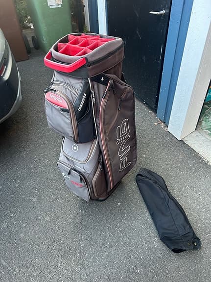 Ping vagnbag grå/röd