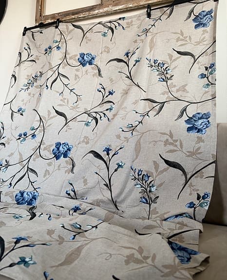 224x134 stor vacker bordsduk duk lin linne bomull blommigt blommönster blommor