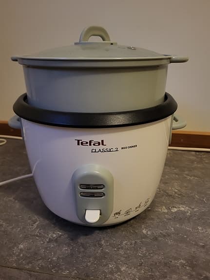 Tefal Classic riskokare med ånginsats vit