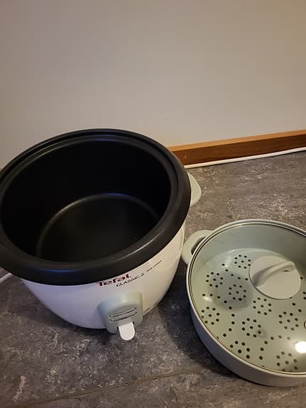 Tefal Classic riskokare med ånginsats vit