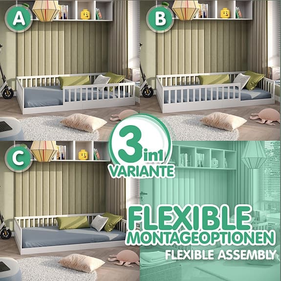 TIMIXL, golvsäng för barn 120x200 cm - NYSKICK