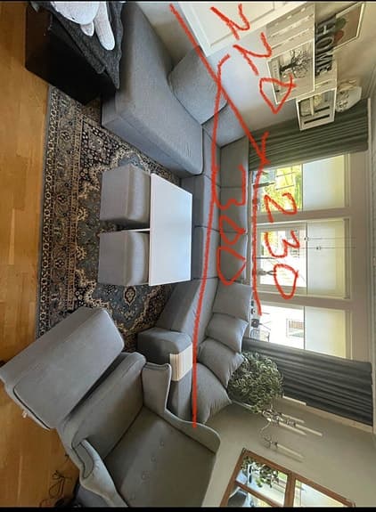 Härlig divansoffa med myshörn