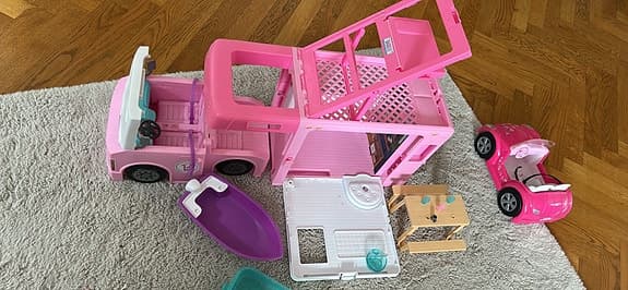 Barbie husbil och cabriolet leksaksset rosa