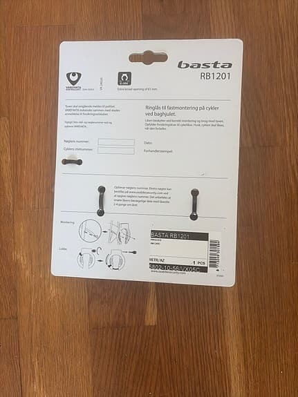Basta RB1201 ramlås 2 stycken till cykel godkänt 61 mm cykellås