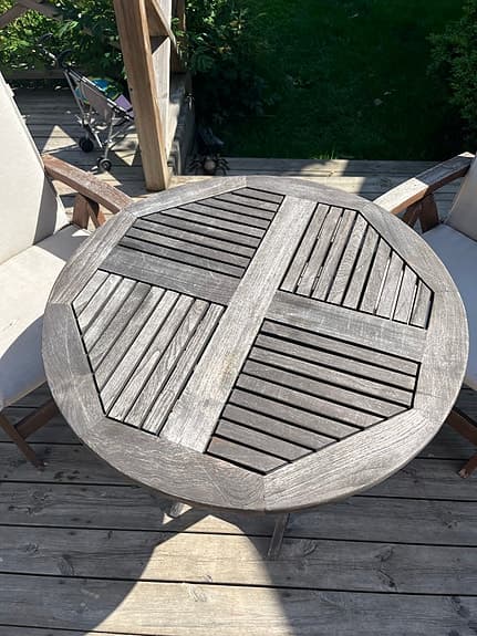Trädgårdsbord med 2 stolar i teak från Brafab