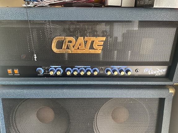Crate Blue Voodoo BV-120HW USA + BV-412S 4x12  GitarrFörstärkare Säljes/Bytes