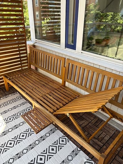 Dagbädd trädgårdsmöbel bänk