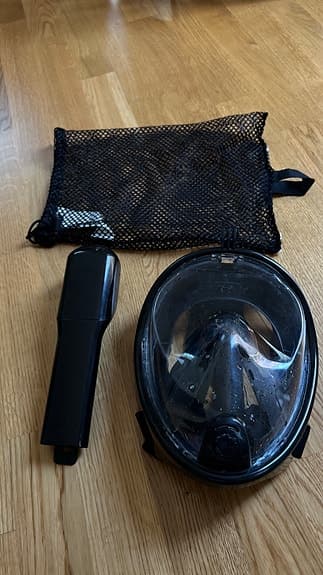 Helmask cyklop/snorkelmask svart