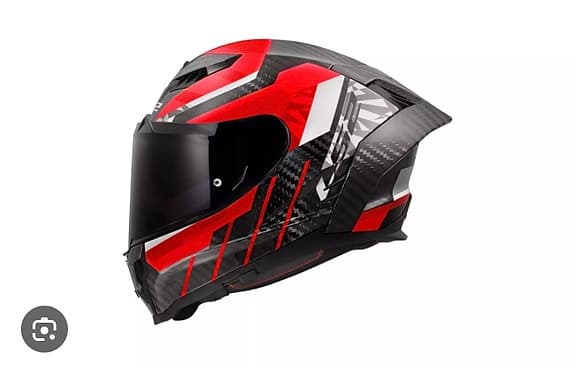 LS2 FF807 carbon DRAGON RED MC-hjälm XS röd/svart