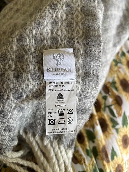 Klippan ullpläd 130x200 grå