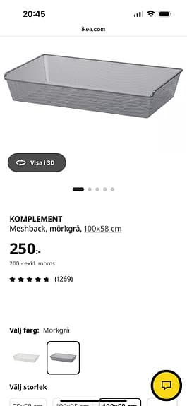 Pax utdragslådor mesh
