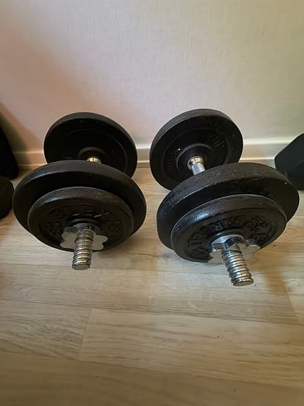 Hantel med skivor och spinlås paket 2