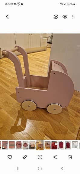 Gåvagn rosa retro
