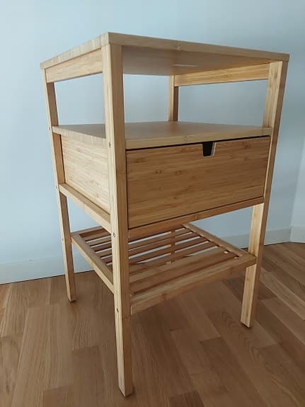 IKEA Nordkisa Bedside table. Bamboo