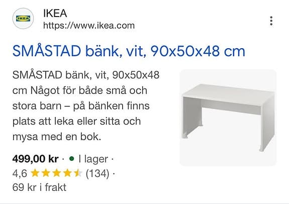 Ikea småstad bänk