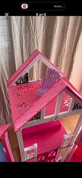 Barbie dockhus rosa flerplanshus