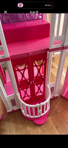 Barbie dockhus rosa flerplanshus