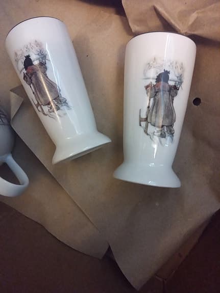 2 Ljusstake Fyrklövern vintermotiv