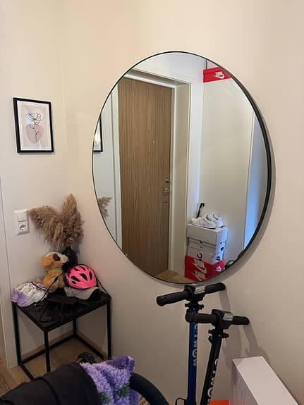 Spegel 110cm Med Svart Ram Mio