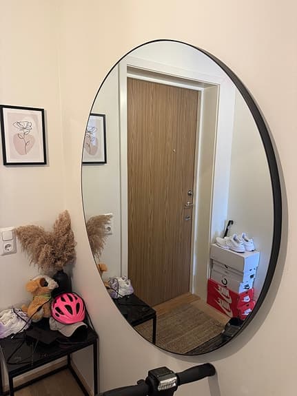 Spegel 110cm Med Svart Ram Mio