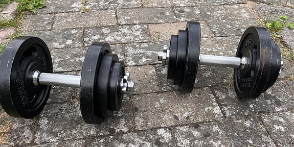 Hantelset med justerbara vikter 17,5 kg x 2