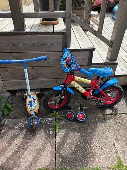 Spidermancykel 12 tum & sparkcykel