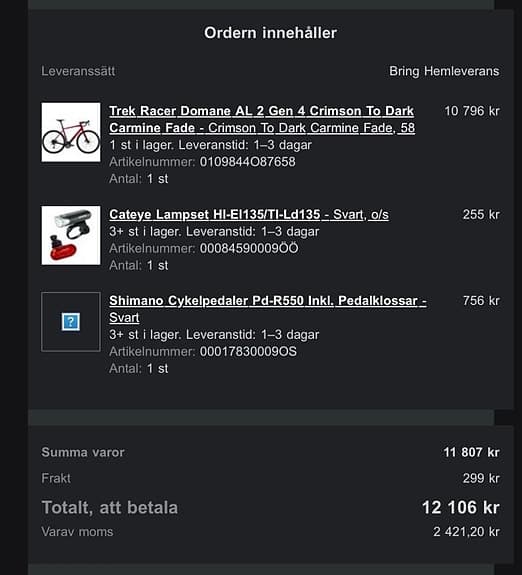 Trek Domane landsvägscykel 58 cm 28" unisex röd/svart