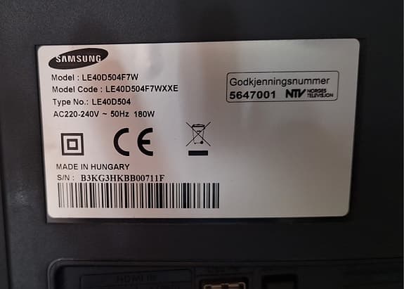Samsung 40-tums TV svart