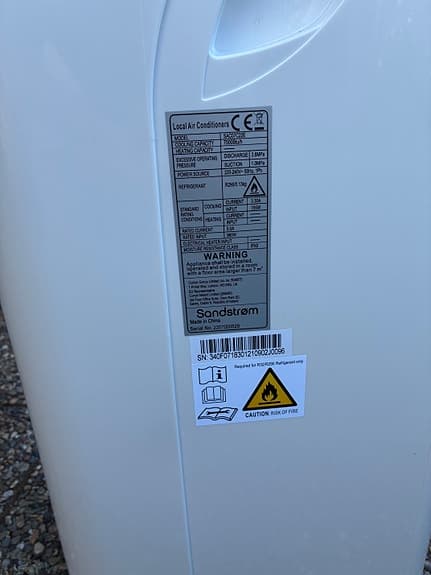 AC - Sandstrøm portabel luftkonditionering vit