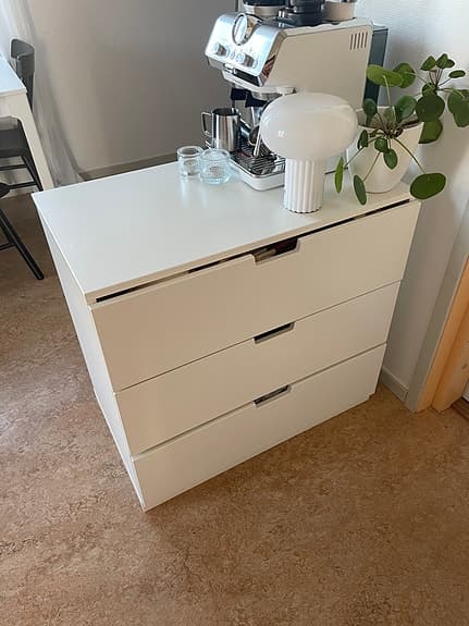 IKEA Nordli vit byrå med 3 lådor
