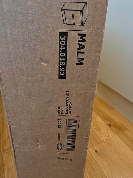 2 x IKEA MALM Byrå med 2 lådor, mörkröd, 40x55 cm - nya stick