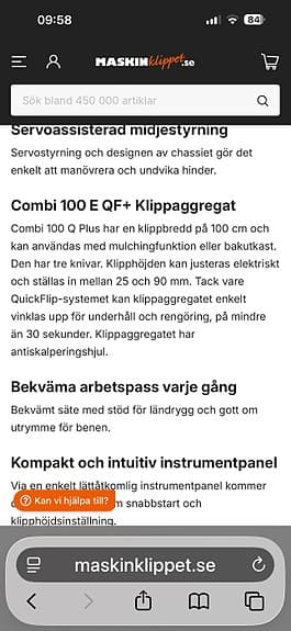 Stiga Park 500 W åkgräsklippare med Combi 100 E Q Plus klippaggregat