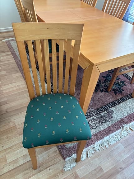Matgrupp med stolar