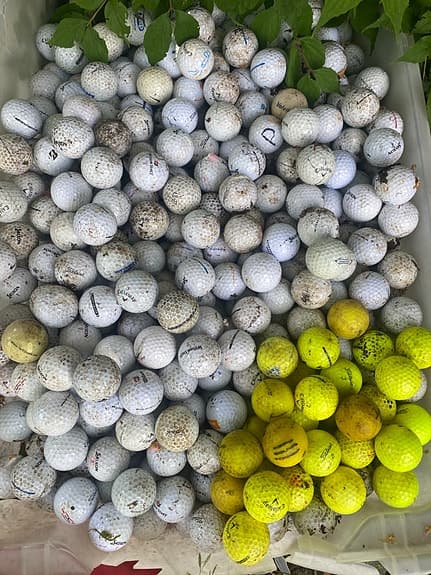Golfbollar blandade märken vit/gul