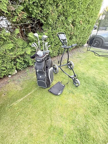 Golfset med bag och vagn