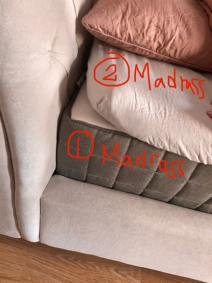 Sammetssäng 160x200 med madrasser