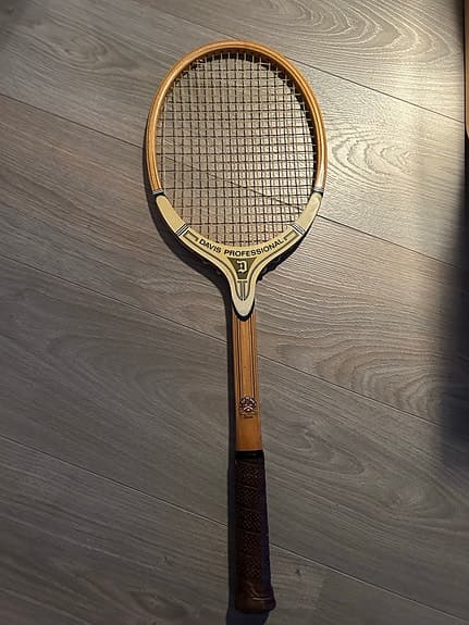 Davis trä tennisracket med fodral