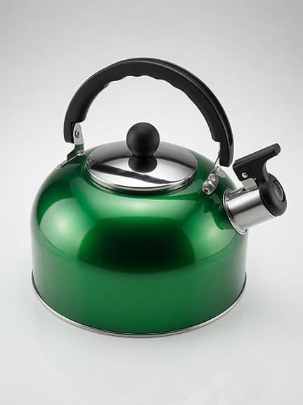 💚 Vacker grön vattenkokare/tekan i metall – perfekt skick! 💚