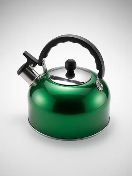 💚 Vacker grön vattenkokare/tekan i metall – perfekt skick! 💚