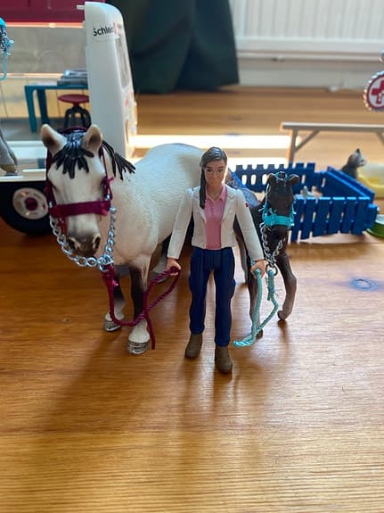 Veterinär kit med mycket djur och tillbehör