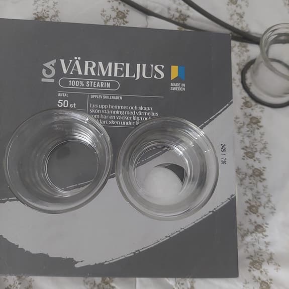 IKEA ljusstake spiral för värmeljus, 50 pack, och två extra glashållare