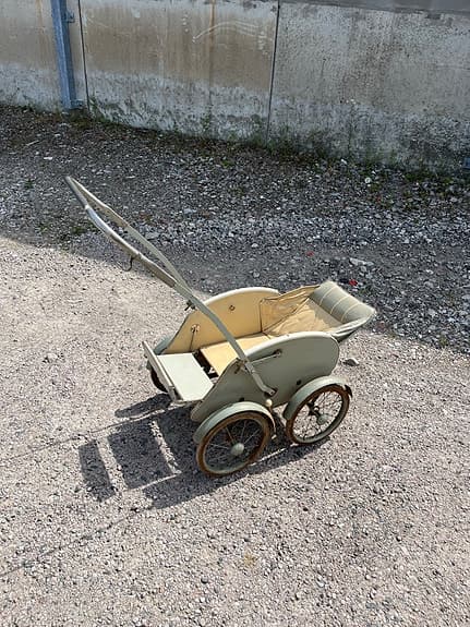 Barnvagn 50-tal retro grön