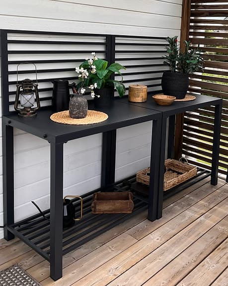 Utekök med bakstycke – Grå/Svart aluminium
